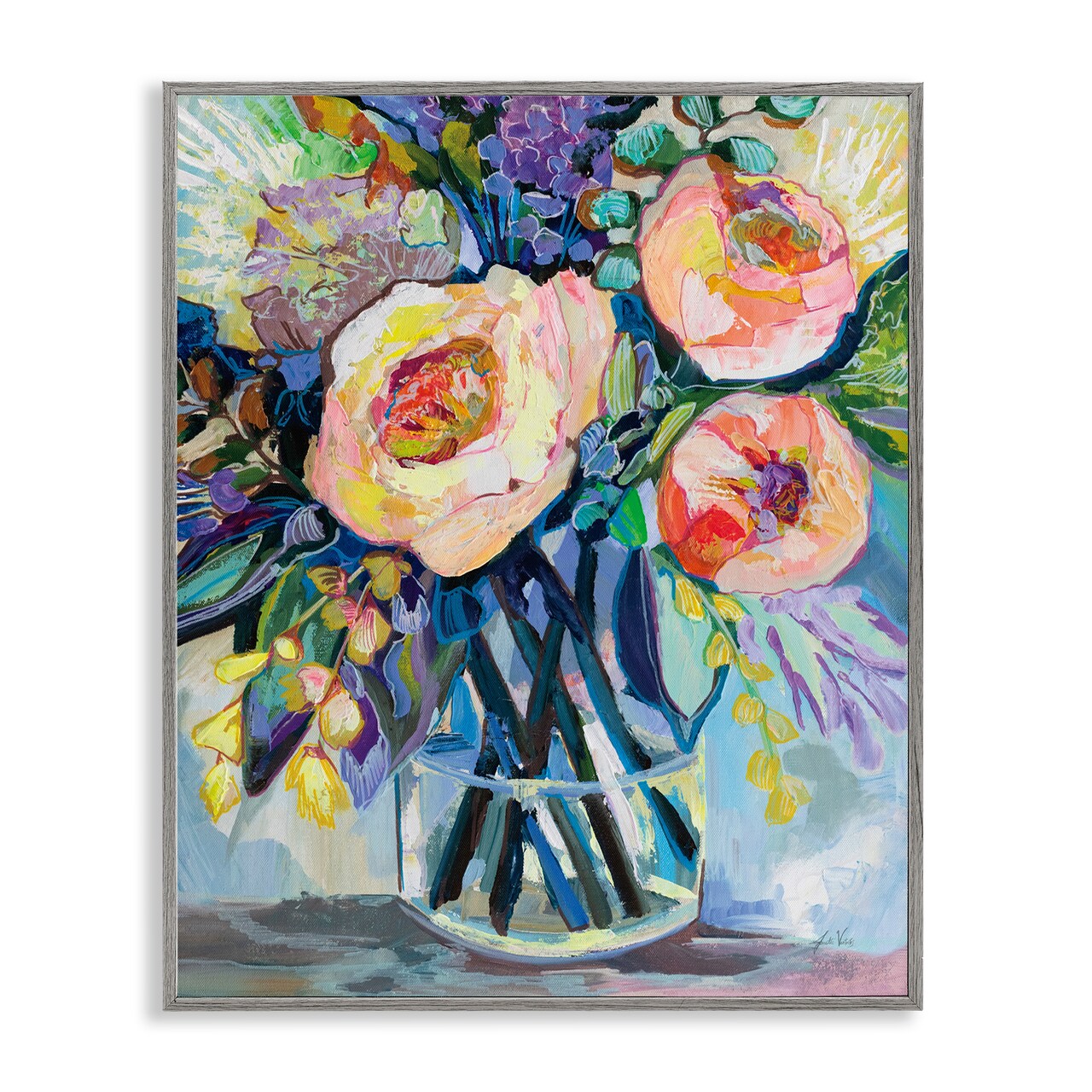 Stupell Industries Enraptured Blossoms Bouquet Framed Giclee, design by Jeanette Vertentes
